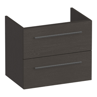 BRAUER Trust wastafelonderkast ondiep 60 excl. opbouwgrepen 2 softclose lades en 1 sifon uitsparing - Timber Anthracite