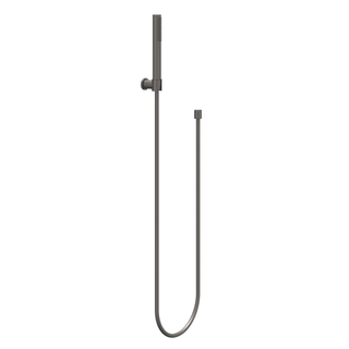 IVY Ensemble de douchette - modèle à barre - avec support mural réglable - flexible de douche 150cm - modèle à barre - 120cm - Métal brossé noir PVD