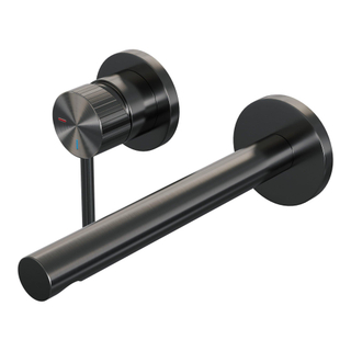 BRAUER Stripe Mitigeur lavabo encastré - bec droit et rosaces - modèle A2 - gunmetal brossé PVD