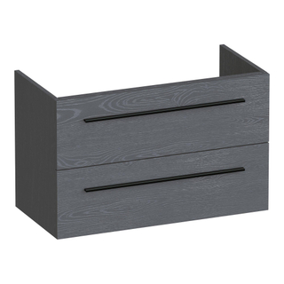 BRAUER Trust wastafelonderkast ondiep 80 excl. opbouwgrepen 2 softclose lades en 1 sifon uitsparing - Timber Grey