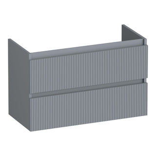 BRAUER Joy Wavy wastafelonderkast ondiep 80 2 softclose lades - greeploos - 1 sifon uitsparing - mat grijs