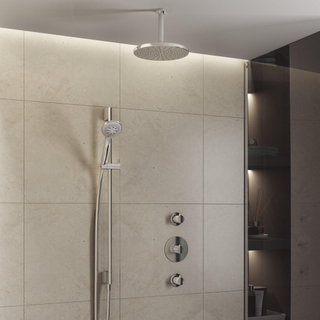 Hotbath Buddy IBS1 Regendoucheset - 2 stopkranen - 15cm plafondarm - 25cm ronde hoofddouche - 3 standen handdouche - glijstang - chroom