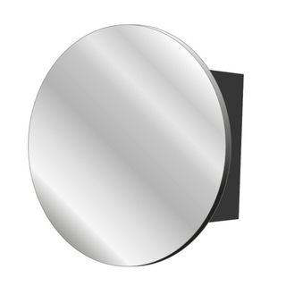 FugaFlow Eccelente Arredo armoire de toilette miroir rond 60cm armoire 40x40x13cm noir