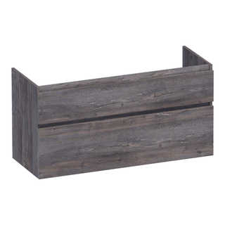BRAUER Delight wastafelonderkast - 120x46x60cm - 2 softclose lades - greeploos - 2 sifon uitsparingen - Driftwood