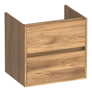 BRAUER Adore wastafelonderkast - 60x46x55cm - 2 softclose lades - greeploos - 1 sifon uitsparing - Honey