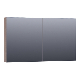 Saniclass Plain Spiegelkast - 120x70x15cm - 2 links/rechtsdraaiende spiegeldeuren - MFC - legno viola