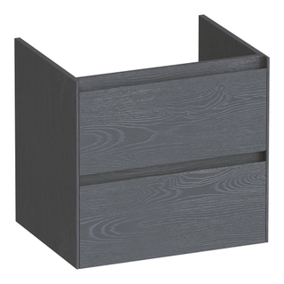 BRAUER Inspire wastafelonderkast 60 2 softclose lades - greeploos - 1 sifon uitsparing - Timber Grey