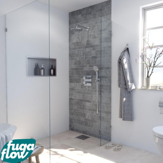 FugaFlow Efficiente Vetro inloopdouche badkamer - scharnierbevestiging - 30x200cm - 8mm veiligheidsglas - anti kalk - chroom