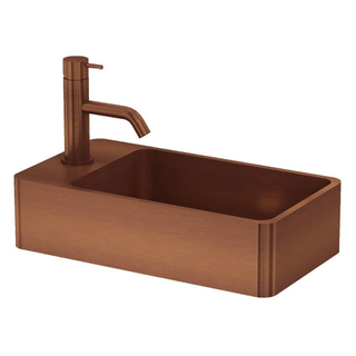 Qisani Meuble 22x40x10cm lavabo 1 trou d'eau avec bouchon de vidange Cuivre MODÈLE D'EXPOSITION