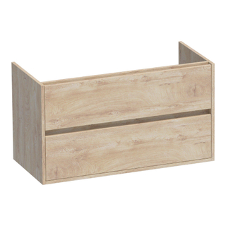 BRAUER Adore wastafelonderkast - 100x46x55cm - 2 softclose lades - greeploos - 1 sifon uitsparing - Forest Wheat