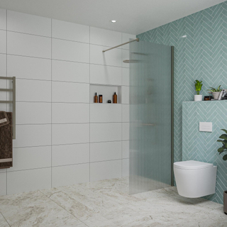 FugaFlow Eccelente Vetro Douche à l'italienne - 80x200cm - verre nervuré - Gunmetal brossé