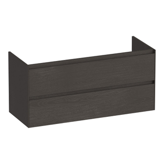 BRAUER Inspire wastafelonderkast 120 2 softclose lades - greeploos - 2 sifon uitsparingen - Timber Anthracite