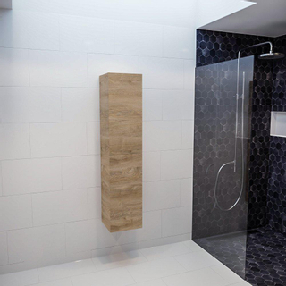 MONDIAZ BEAM Colonne de salle de bain suspendu 35x160x35cm avec 2 portes Washed oak