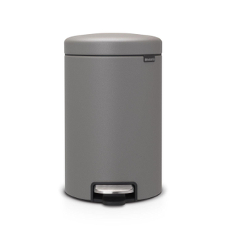 Brabantia NewIcon Poubelle à pédale - 12 litres - seau intérieur en plastique - gris béton minéral