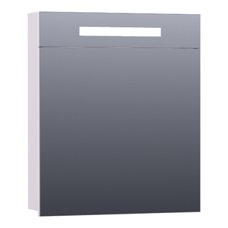 BRAUER 2.0 Armoire de toilette 59x70x15cm éclairage intégré rectangulaire 1 porte pivotante MDF Blanc mat
