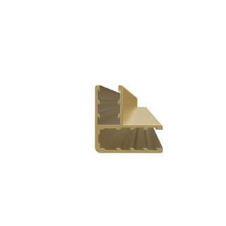 FugaFlow Eccelente Vetro zijwand - 30x200cm - ribbel glas - 8mm - met hoekprofiel - geborsteld messing -