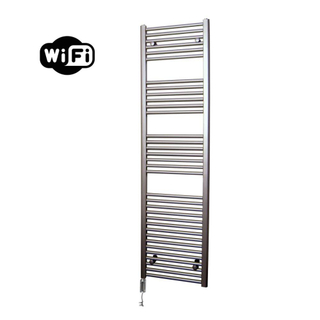 Sanicare HVW Radiateur électrique - 172x45cm - 920W - wifi - thermostat - chrome - en bas à gauche - aspect inox (argent)