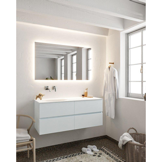 Mondiaz VICA ensemble de meuble de salle de bain - 120cm - meuble sous-vasque argile - 4 tiroirs - lavabo lune gauche - sans trou de robinet version XL 60cm de haut