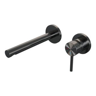 BRAUER Stripe Mitigeur lavabo encastré - bec droit et rosaces - modèle A1 - gunmetal brossé PVD