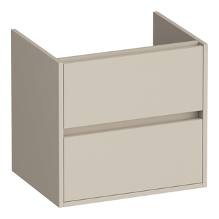 BRAUER Adore wastafelonderkast - 60x46x55cm - 2 softclose lades - greeploos - 1 sifon uitsparing - mat beige