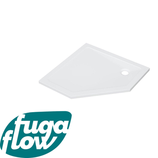 FugaFlow Efficiente Anta Douchebak - 100x100x4cm - vijfhoek - acryl - glans wit