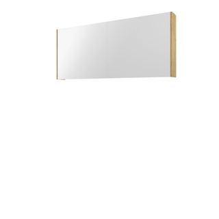 Proline spiegelkast comfort avec miroir sur plateau intérieur 3 portes 140x14x60cm idéal chêne