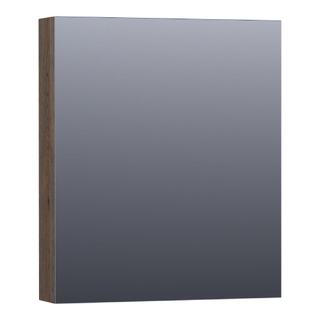 BRAUER Plain spiegelkast 60x70x15cm met 1 rechtsdraaiende spiegeldeur Hout Black oak