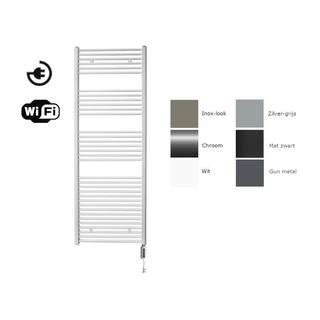 Sanicare electrische design radiator 172 x 45 cm. wit met WiFi thermostaat wit
