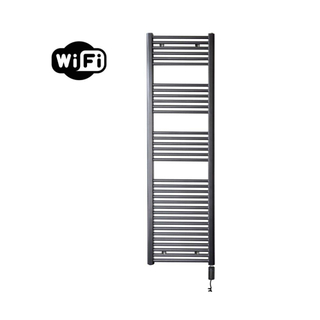 Sanicare HVW Elektrische Radiator - 172x45cm - 920W - wifi - thermostaat - zwart - rechtsonder - gunmetal (antraciet)