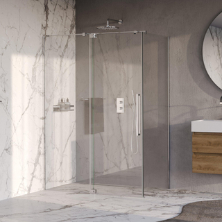 BRAUER Stellar Cabine de douche - 140x90x200cm - porte battante - revêtement verre - réversible - verre clair - Chrome
