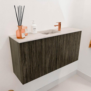 Mondiaz JOYA-DLUX 80cm toiletmeubel - kleur Shadow - Wastafel FAYE positie Midden 1 kraangat kleur Nata.