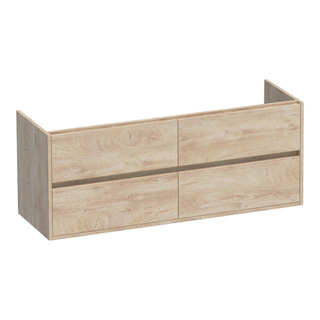 BRAUER Adore meuble sous lavabo - 140x46x55cm - 4 tiroirs à fermeture douce - sans poignée - 2 découpes pour siphon - Forest Wheat