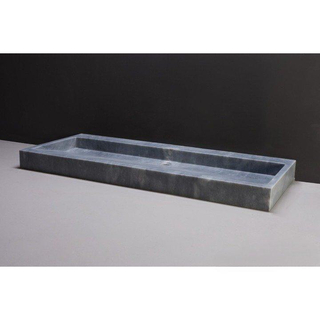 Forzalaqua Palermo Lavabo 100.5x51.5x9cm rectangulaire 1 lavabo 2 trous pour robinetterie marbre adouci bleu blanc