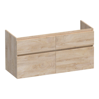 BRAUER Delight meuble sous lavabo - 120x46x60cm - 4 tiroirs à fermeture douce - sans poignée - 2 découpes pour siphon - Blé Forestier