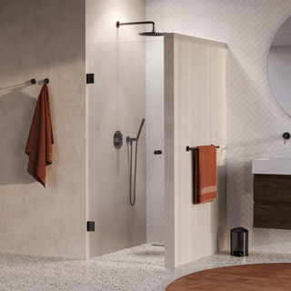 BRAUER Void Carving Porte de niche - 80x200cm - porte battante - revêtement verre - réversible - verre clair - PVD gunmetal brossé