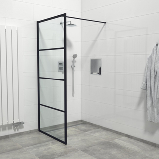 Marenza Bellini Douche à l'italienne - 90x200cm - frame lines buitenzijde - antikalk - mat zwart