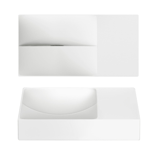 Clou vale lave-main 38x19x7cm avec trou de robinet préformé droit céramique blanc mat