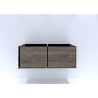 HR Badmeubelen Rize meuble sous lavabo - 1 tiroir haut gauche (60cm)/2 tiroirs droits (60cm) - sans poignée push2open - 120 x 45 x 45 cm - espresso