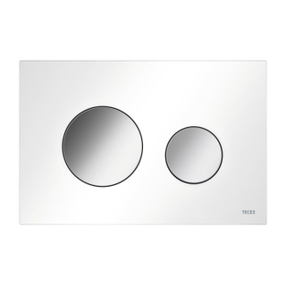 Tece Loop plaque de commande pour technique de double chasse plastique blanc touches chrome brillant