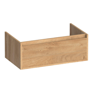 BRAUER Hope Wavy wastafelonderkast 80 1 softclose lade greeploos - 1 sifon uitsparing - Forest Tan