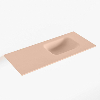 Mondiaz LEX Fontein - 70x30x0.9cm - wasbak Rechts - zonder kraangaten - voor toiletmeubel - Solid surface - Rosee