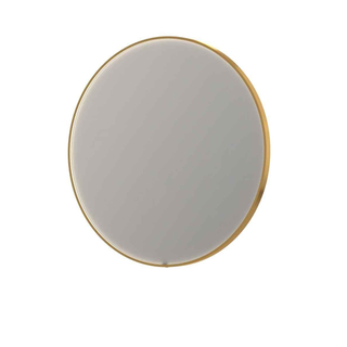 INK Sp24 miroir 120x4x120cm à leds en bas et en haut à couleur changeante miroir chauffant rond dans un cadre en acier aluminium mat or