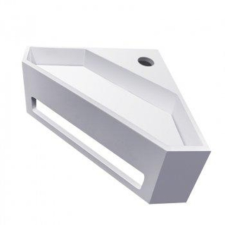 Wiesbaden Julia Lave-main d'angle 35x35x16cm Solid surface blanc mat