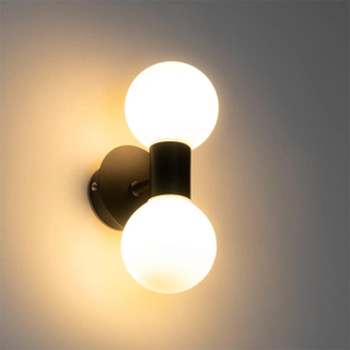 QAZQA Cederic applique murale - 8x20,4x11,3 cm - 2 lumières - installation horizontale/verticale - IP44 - noir mat