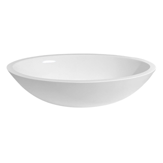 Best Design New Stone Vasque à poser 52x38cm bonde clic clac Solid Surface blanc brillant