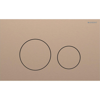 Plaque de commande Geberit Sigma40 - chasse d'eau à 2 boutons - rond - inox - or rouge brossé