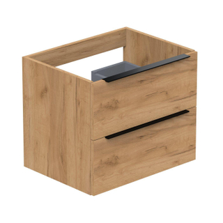 Thebalux Type Meuble sous vasque 60x45x50cm poignée 2 tiroirs softclose MDF Oak grain texture