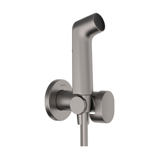 Hansgrohe bidethanddouche 1jet S EcoSmart voor koud water met porter en doucheslang 125 cm Brushed Black Chrome