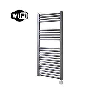 Sanicare HPW Elektrische Radiator - 111.8x60cm - 730W - wifi - thermostaat - zilver - rechtsonder - gunmetal (antraciet)