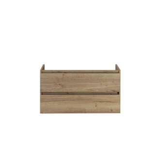 HR badmeubelen infinity meuble 100 cm 2 tiroirs - cadre à poignée - couleur chêne naturel